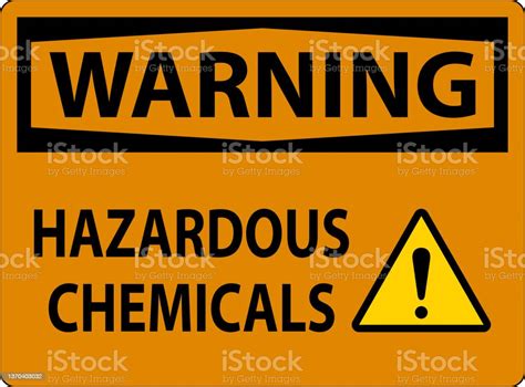 Warning Hazardous Chemicals Sign On White Background Stock Illustration