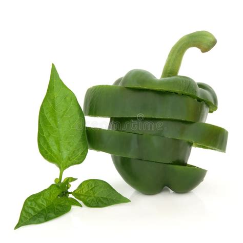 sliced green pepper stock image image of slice organic 24735295