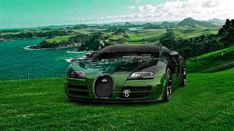 Bugatti Veyron Crystal Nature Sea Front Car 2014 El Tony Hd Wallpaper