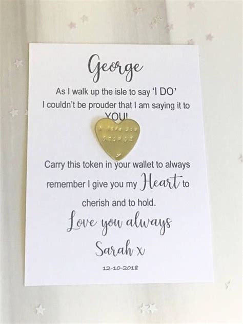 Find here some romantic gift ideas for wedding day gifts as well as ideas to make this big day even more commemorate the big day by presenting gifts to your husband. Groom gift, on our wedding day gift, husband to be card ...