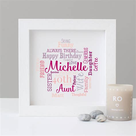 We have handpicked a collection of 12 thoughtful and unique gifts for the 40 years old. personalised 40th birthday gift for her by hope and love ...