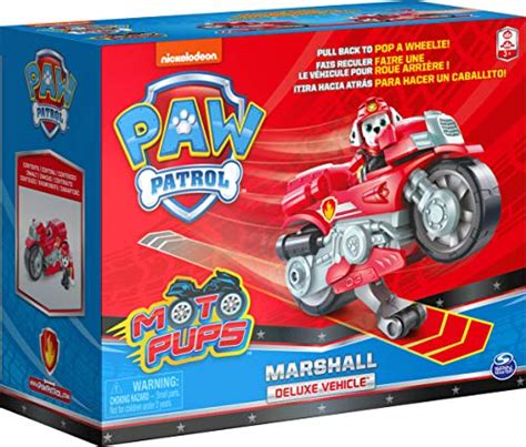 Paw Patrol Moto Pups Marshalls Deluxe Pull Back Motorcycle Vehicle
