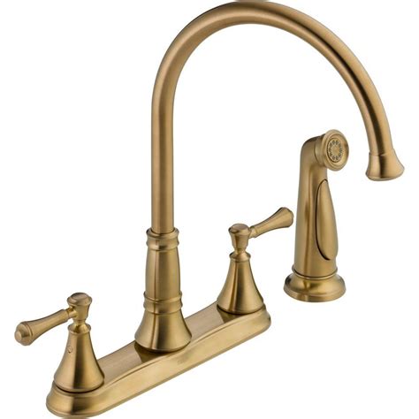 Delta faucets has a great collection of champagne bronze. Delta Cassidy 2-Handle Standard Kitchen Faucet with Side ...