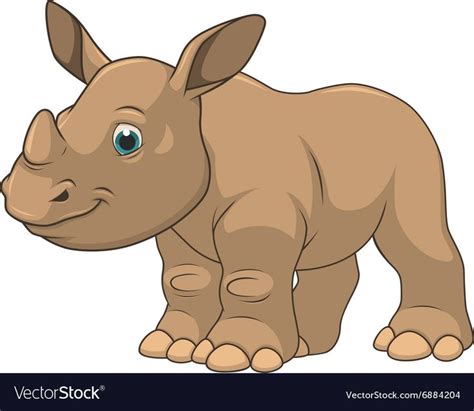 Cute Little Rhino Royalty Free Vector Image Vectorstock Baby Animal