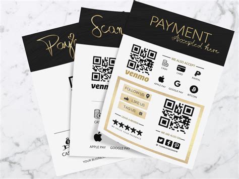 Scan To Pay Qr Code Sign Small Business Sign Venmo Sign Etsy Uk