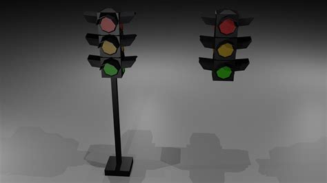 3d Model Low Poly Traffic Lights Vr Ar Low Poly Cgtrader