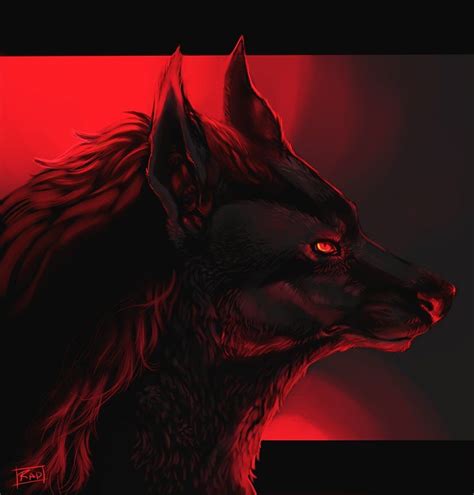 Red Night By Rajewel On Deviantart Wolf Art Demon Wolf Shadow Wolf