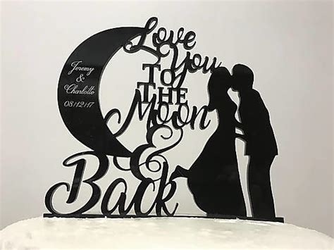 Love You To The Moon And Back Silhouette Couple First Names And Date