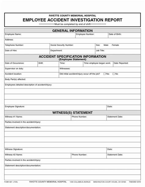 Vehicle Accident Report Form Template Free Nisma Info