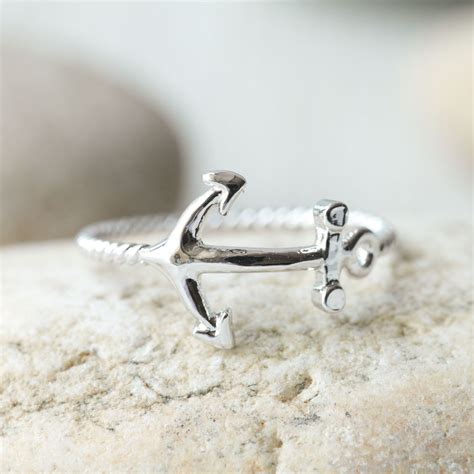 Anchor Ring In Silver Us Size 65everyday Jewelry T Ring On Luulla