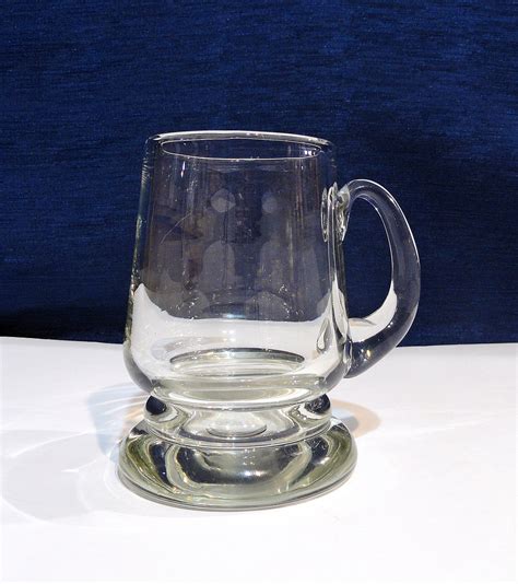Set Of 2 Vintage Glass Beer Mugs Thick Glass Beer Mugs Mug Etsy