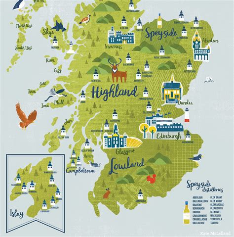 Whisky Map Of Scotland By Kate Mclelland Shop Whisky Map Scotland