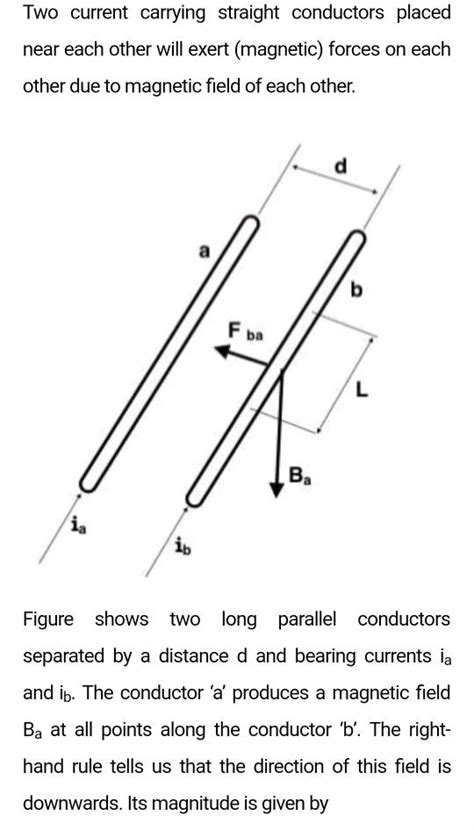 I Derive An Expression The Force Between Two Long Parallel Conductors