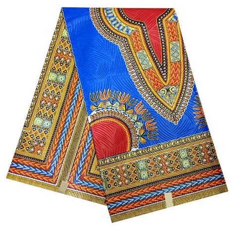 Blue Dashiki Fabrichigh Quality Ankara African Dashiki Wax Print Fabric For African Poncho
