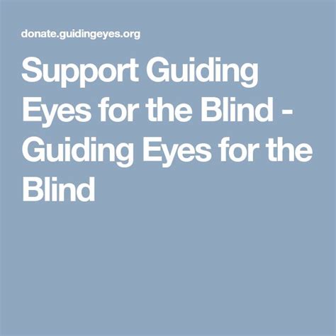Support Guiding Eyes For The Blind Guiding Eyes For The Blind Eyes
