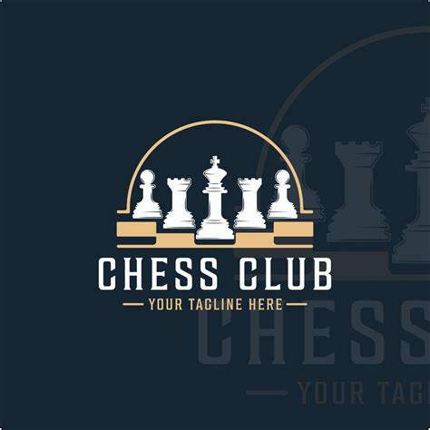 Chess Club Logo Vintage Vector Illustration Template Icon Graphic