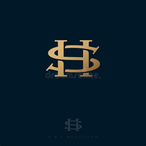 S And H Letters S H Monogram Consist Of Intertwined Lines Gold