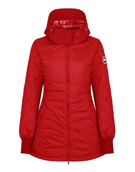 Make A Statement This Season With The Canada Goose Stellarton Coat In A Bold Red Hue Expertly