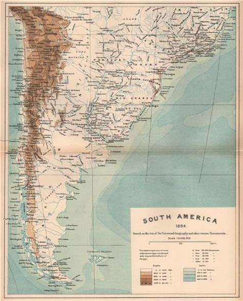 South America Britannica 9th Edition 1898 Old Antique Vintage Map Plan