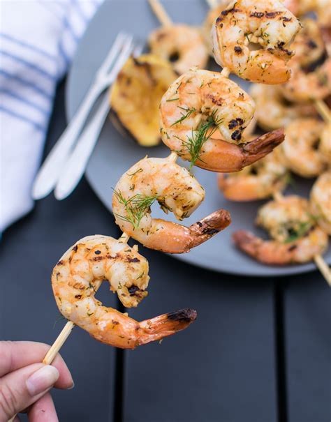 This week i added finely chopped celery to the sauce and. Grilled Dill Shrimp Skewers | Carolyn's Cooking