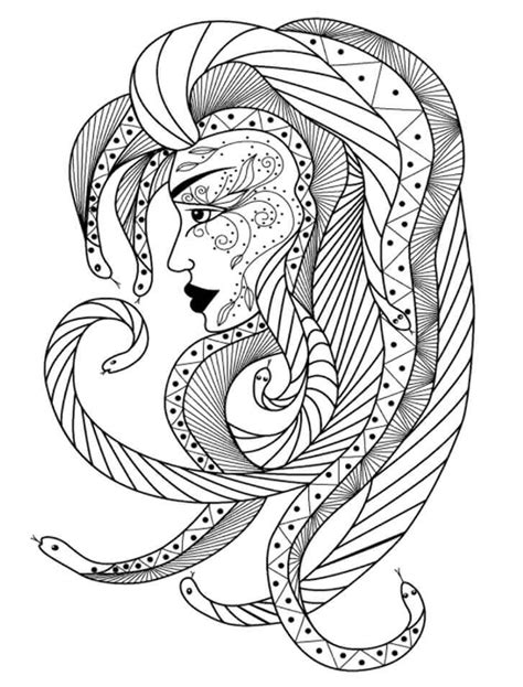 Mitolog A Medusa Para Colorear Imprimir E Dibujar Coloringonly