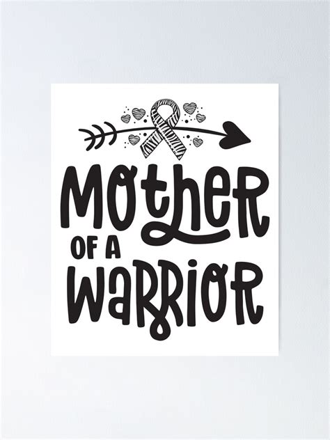 Mother Of A Rare Disease Warrior Awareness Zebra Ribbon Mom Poster For Sale By 14thfloor