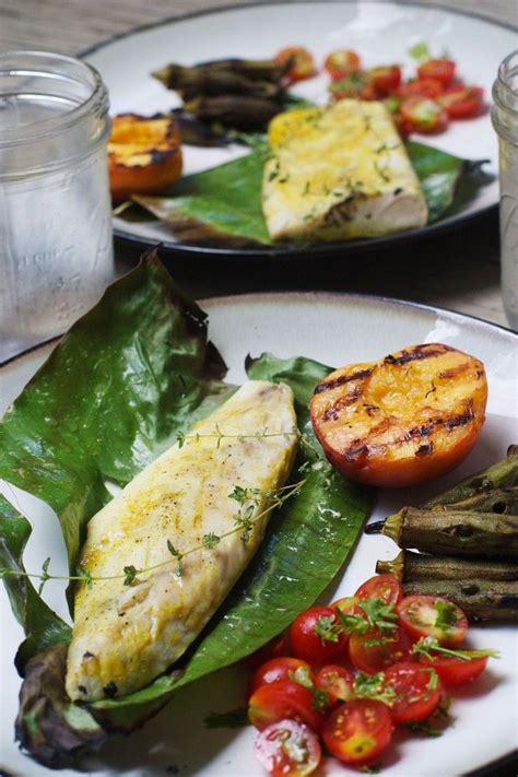 Grilled Banana Leaf Wrapped Amberjack Replace Wine With