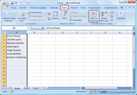 Excel Fácil De Una Columna Hacer Dos Columnas Con Excel 2007