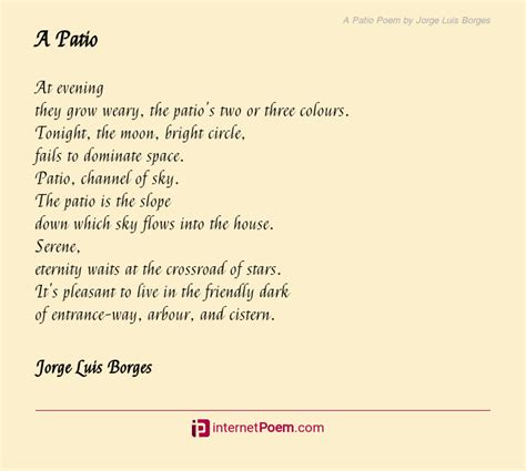 A Patio Poem By Jorge Luis Borges