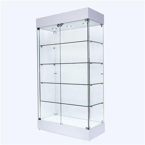 Frameless Glass Tower Showcase Display Cabinet 1000mm W X 465mm D X 1830mm H Tss1572 The Shop
