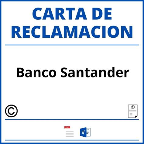 Modelo Carta Reclamacion Banco Santander Word Pdf