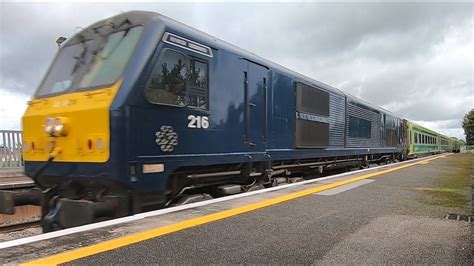 Irish Rail 201 Class Loco 216 And Mk4 Intercity Train Monasterevin