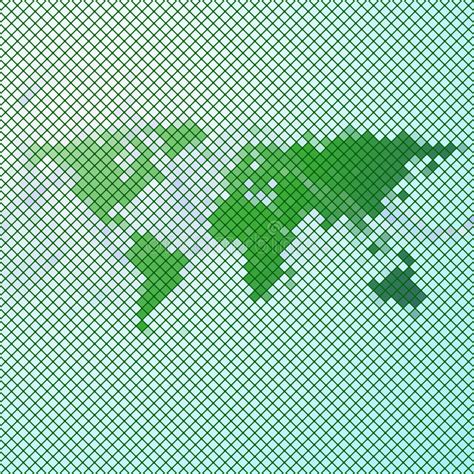 Mapa Del Mundo Verde Del Mosaico Ilustracion Del Vector Ilustracion Images
