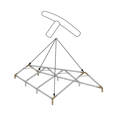 Please use the chart located on the page for the caravan classic canopy replacement parts. Domain™ 3 Way Corner Bracket Part D (Qty 1) * Caravan Canopy