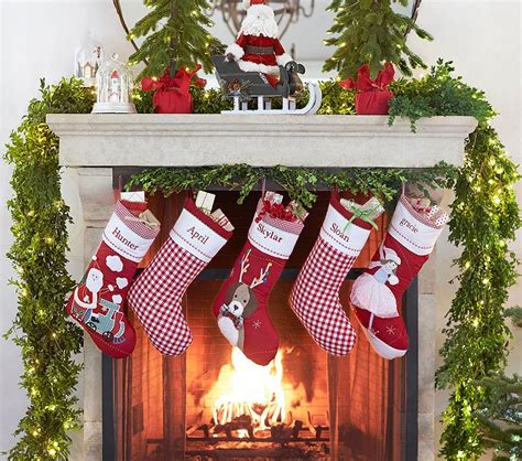 Quilted Stocking Collection Christmas Fireplace Christmas Fireplace