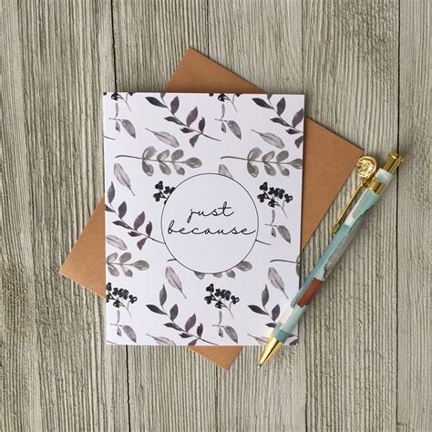 Just Because Greeting Cardfloral Greeting Cardstationery Etsy