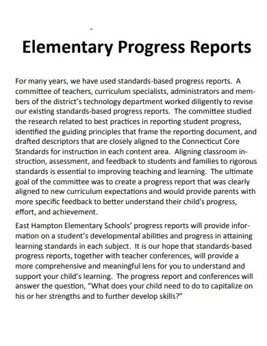 Progress Report For Students 10 Examples Format Pdf Examples