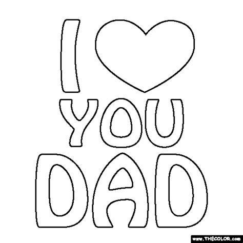 100 Free Coloring Page Of The Words I Love You Dad Color In This