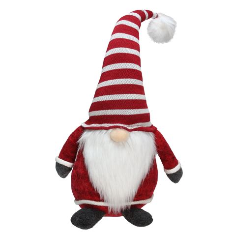 15 Red And White Gnome With Striped Hat And Beard Christmas Decoration
