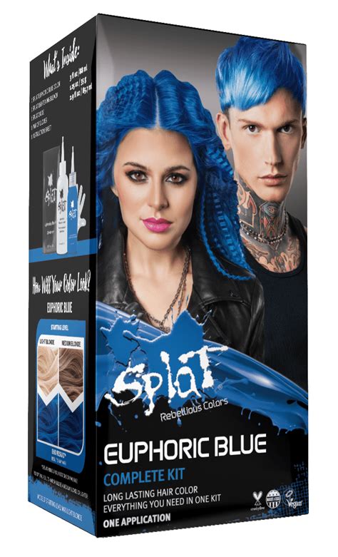Splat Euphoric Blue Hair Color Kit Semi Permanent Blue Hair Dye Mango