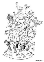 Fairy tree house coloring pages coloring pages. Pin by Nicole Rosecrans on Image | Fairy tree houses ...