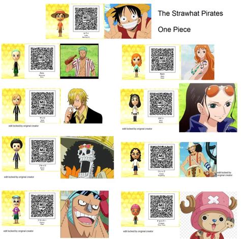 The Characters In One Piece Are Shown With Qr Code