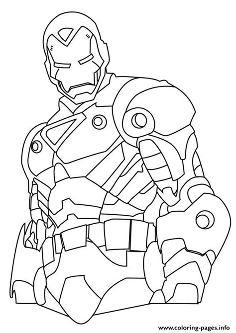 Iron Man A4 Avengers Marvel Coloring Page Printable
