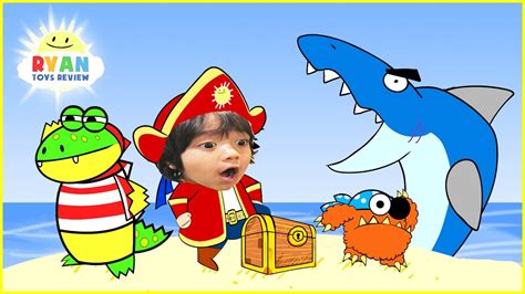 Ryan Pirate Adventure Cartoon For Children Treasure Hunt With Shark