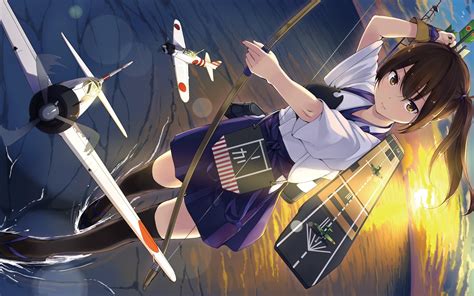 Wallpaper Illustration Anime Girls Kantai Collection Kaga KanColle Screenshot X