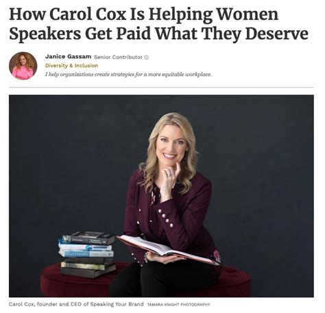 Featured In Forbes How Carol Cox Is Helping Women Speakers Get Paid