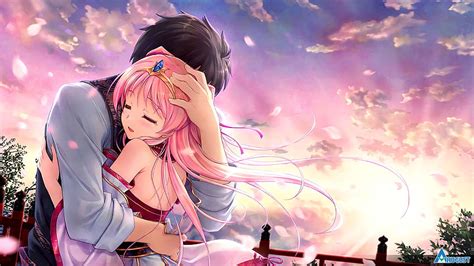 love anime couple hug hd wallpaper pxfuel