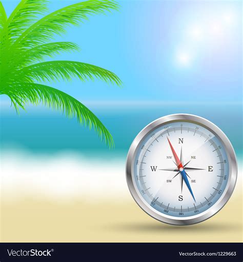Glossy Compass Royalty Free Vector Image Vectorstock