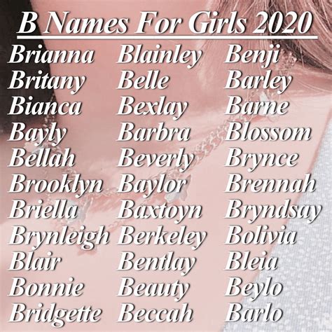 B Names For Girls 2020 B Girl Names Baby Names Name Inspiration