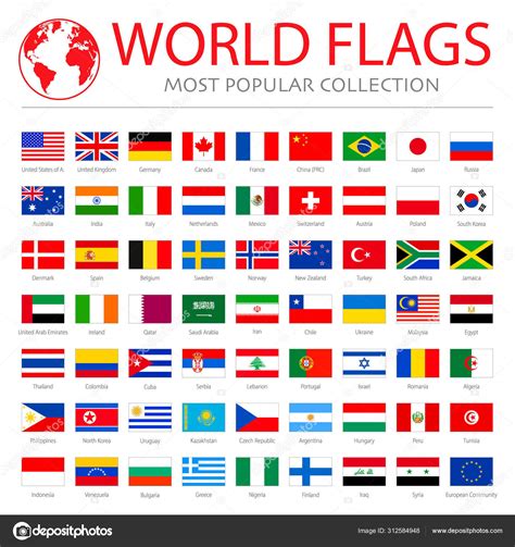 World Flags Vector Graphics Stock Vector By ©fourleaflovers 312584948
